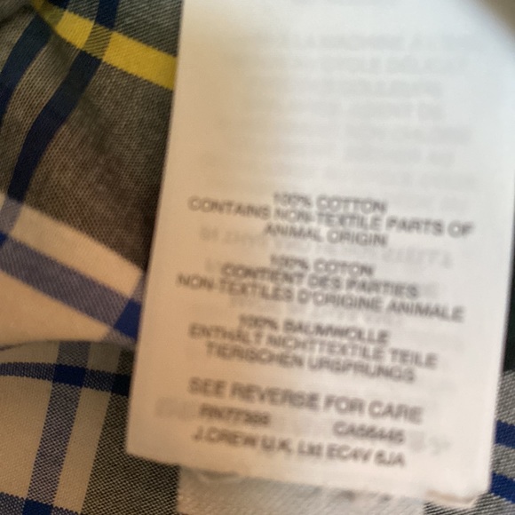 J. Crew Blue Tartan button down. Size 0. - Picture 7 of 7